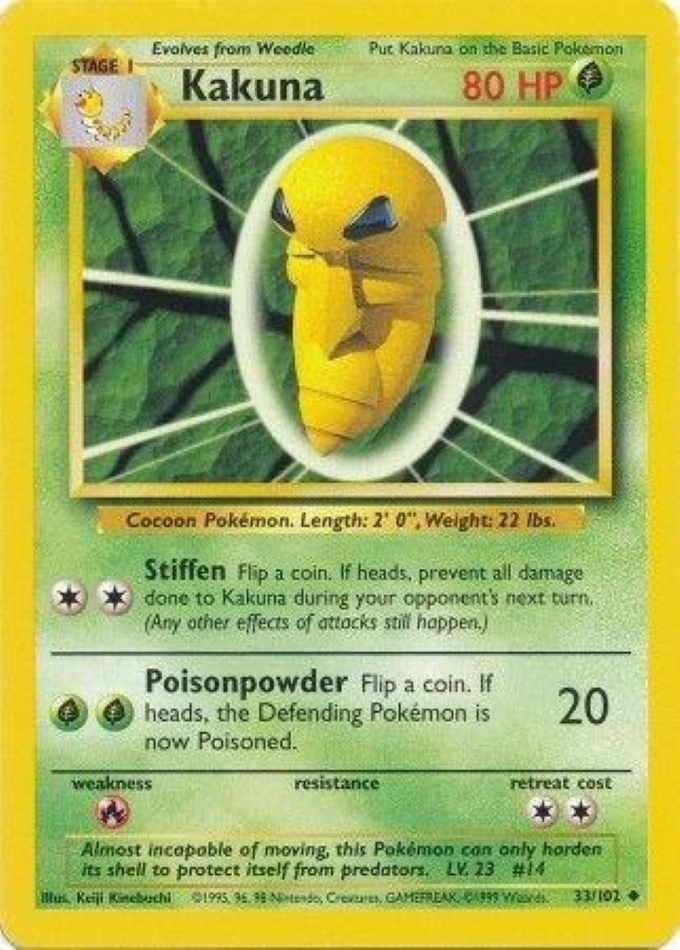 kakuna-uncommon-base-set-33-102-pokemon-karti-1.jpg Kakuna - Uncommon - Base Set - 33/102 - Pokemon Kartı - Görsel 1