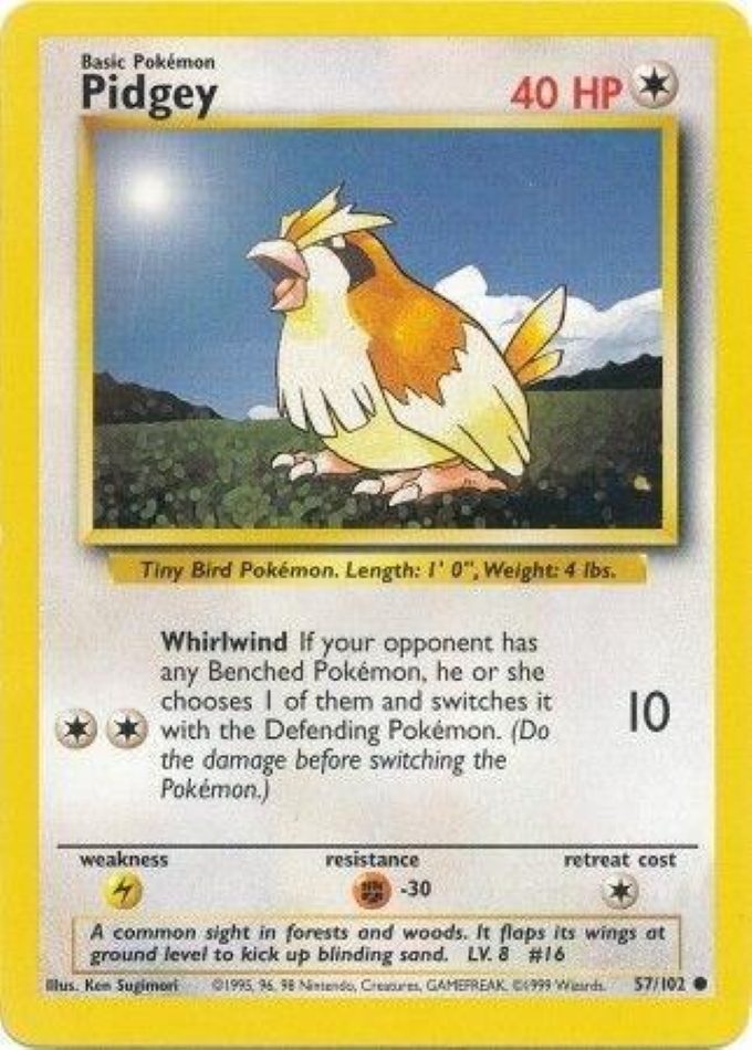pidgey-common-base-set-57-102-pokemon-karti-1.jpg Pidgey - Common - Base Set - 57/102 - Pokemon Kartı - Görsel 1