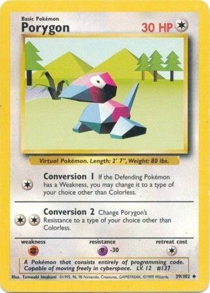 porygon-uncommon-base-set-39-102-pokemon-karti-1.jpg Porygon - Uncommon - Base Set - 39/102 - Pokemon Kartı - Görsel 1
