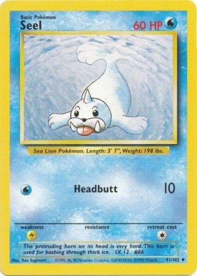 seel-uncommon-base-set-41-102-pokemon-karti-1.jpg Seel - Uncommon - Base Set - 41/102 - Pokemon Kartı - Görsel 1