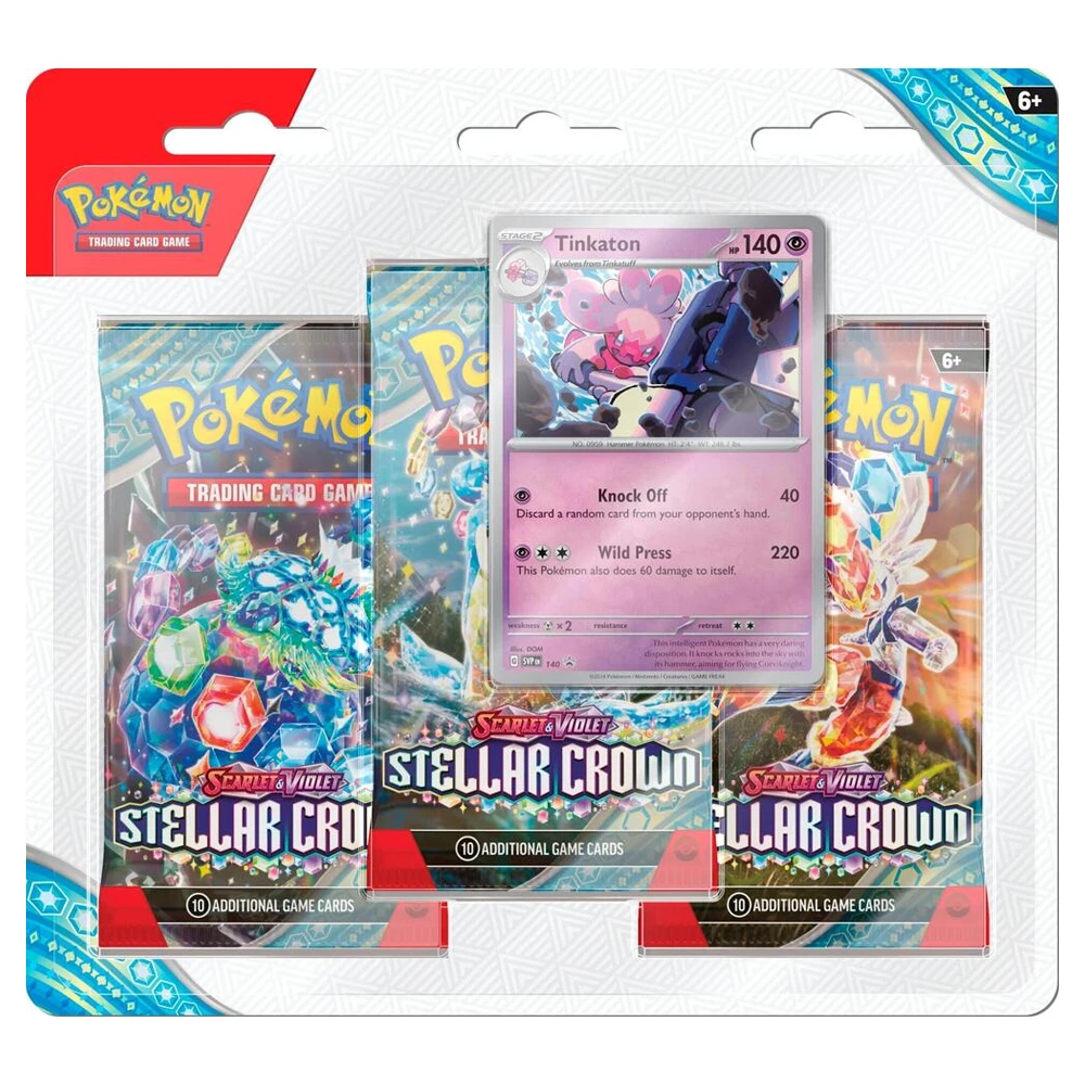 Pokemon TCG: Stellar Crown 3 Pack Blister (Tinkaton)