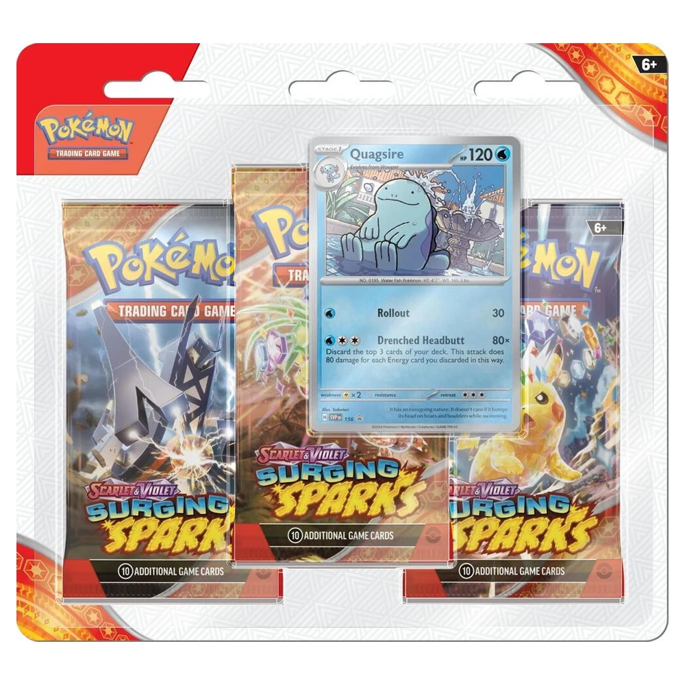 POKEMON TCG: SURGING SPARKS 3 PACK BLISTER (QUAGSIRE) ürün görseli