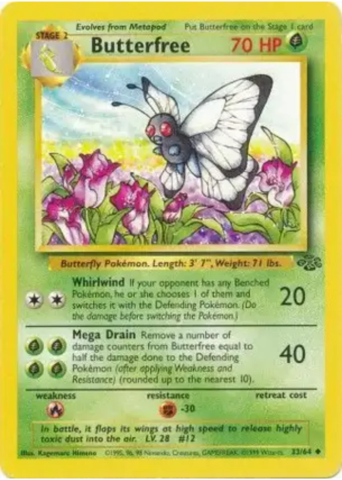 butterfree-uncommon-jungle-33-64-pokemon-karti.webp Butterfree - Uncommon - Jungle - 33/64 - Pokemon Kartı - Görsel 1