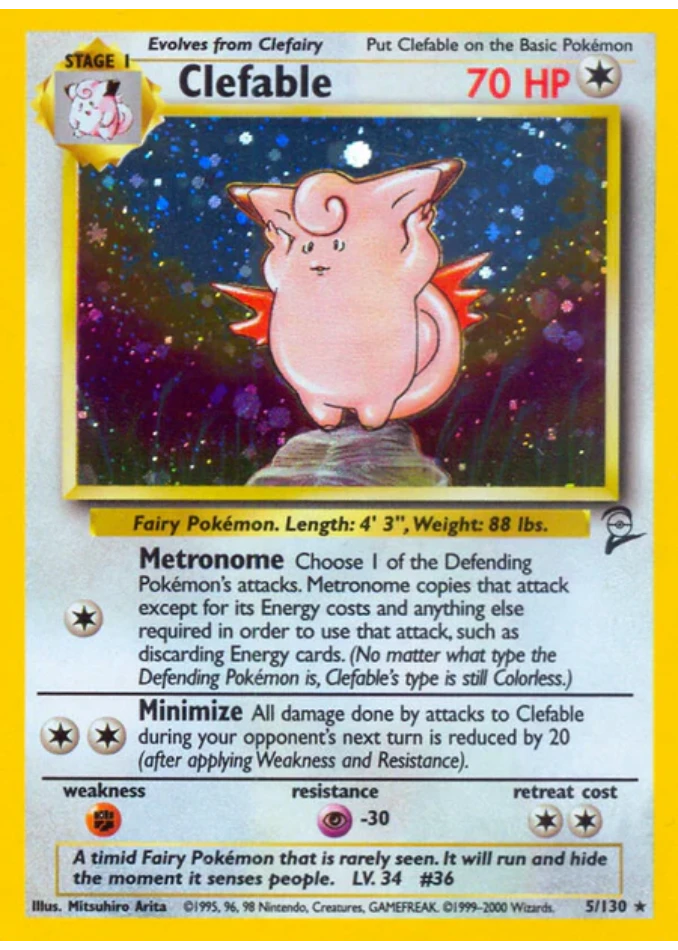 clefable-holo-rare-base-set-2-5-130-pokemon-karti.webp Clefable - Holo Rare - Base Set 2 - 5/130 - Pokemon Kartı - Görsel 1
