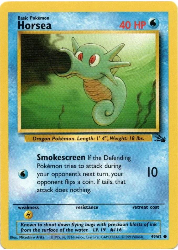 horsea-common-fossil-49-62-pokemon-karti.webp Horsea – Common – Fossil – 49/62 – Pokemon Kartı - Görsel 1