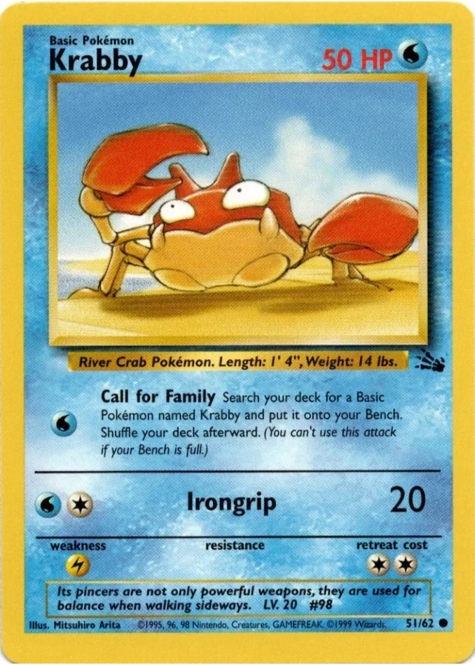 krabby-common-fossil-51-62-pokemon-karti.webp Krabby - Common - Fossil - 51/62 - Pokemon Kartı - Görsel 1