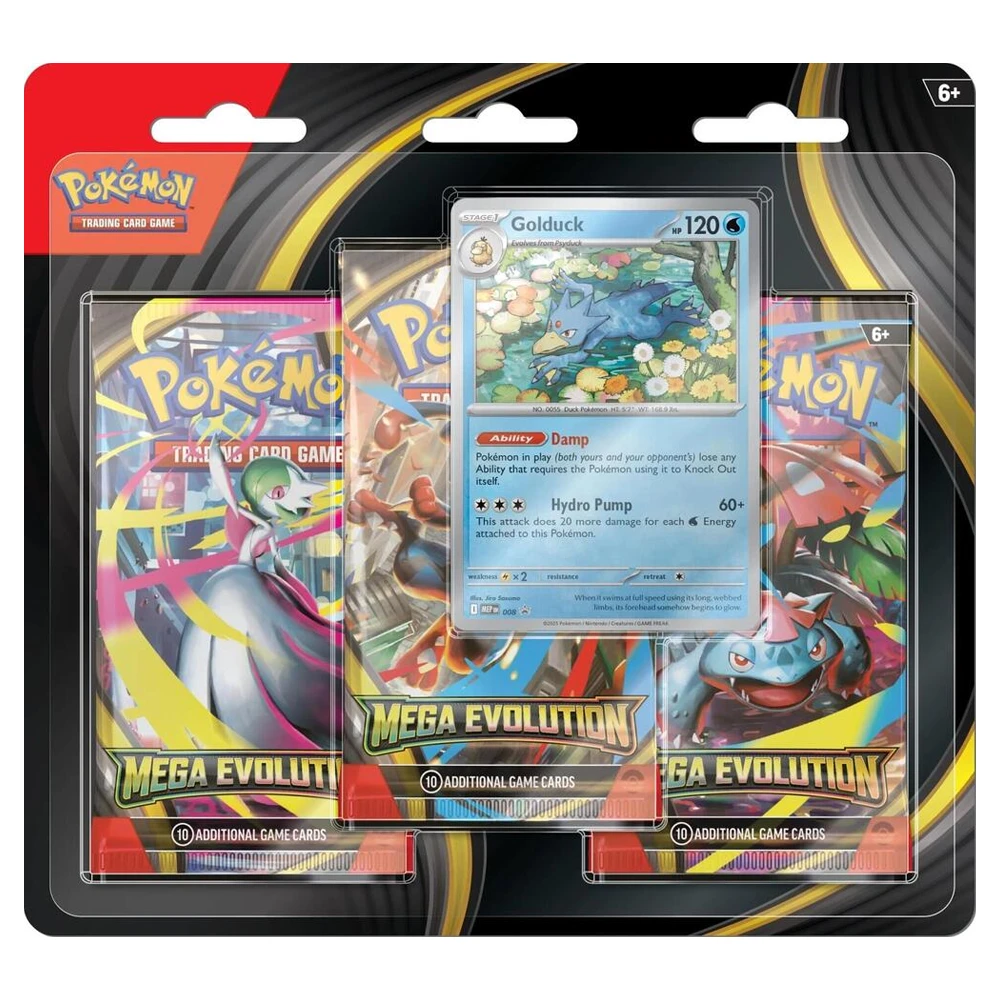 pokemon-tcg-mega-evolution-3-pack-blister-golduck Pokemon TCG: Mega Evolution 3 Pack Blister (Golduck) - Görsel 1
