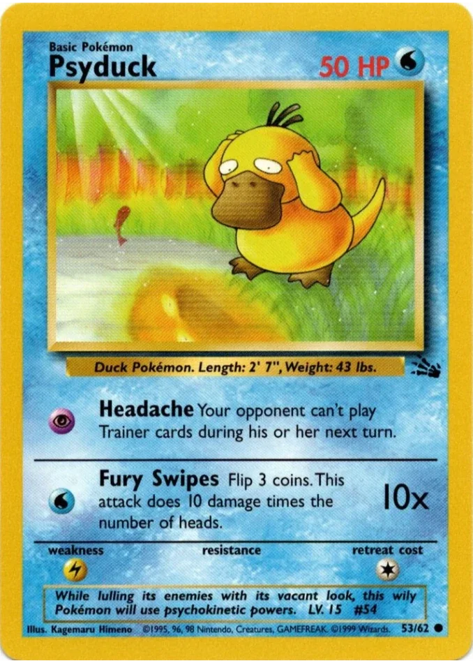 psyduck-common-fossil-53-62-pokemon-karti.webp Psyduck - Common - Fossil - 53/62 - Pokemon Kartı - Görsel 1