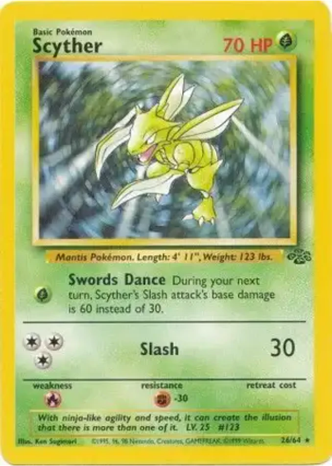 scyther-rare-jungle-26-64-pokemon-karti.webp Scyther - Rare - Jungle - 26/64 - Pokemon Kartı - Görsel 1