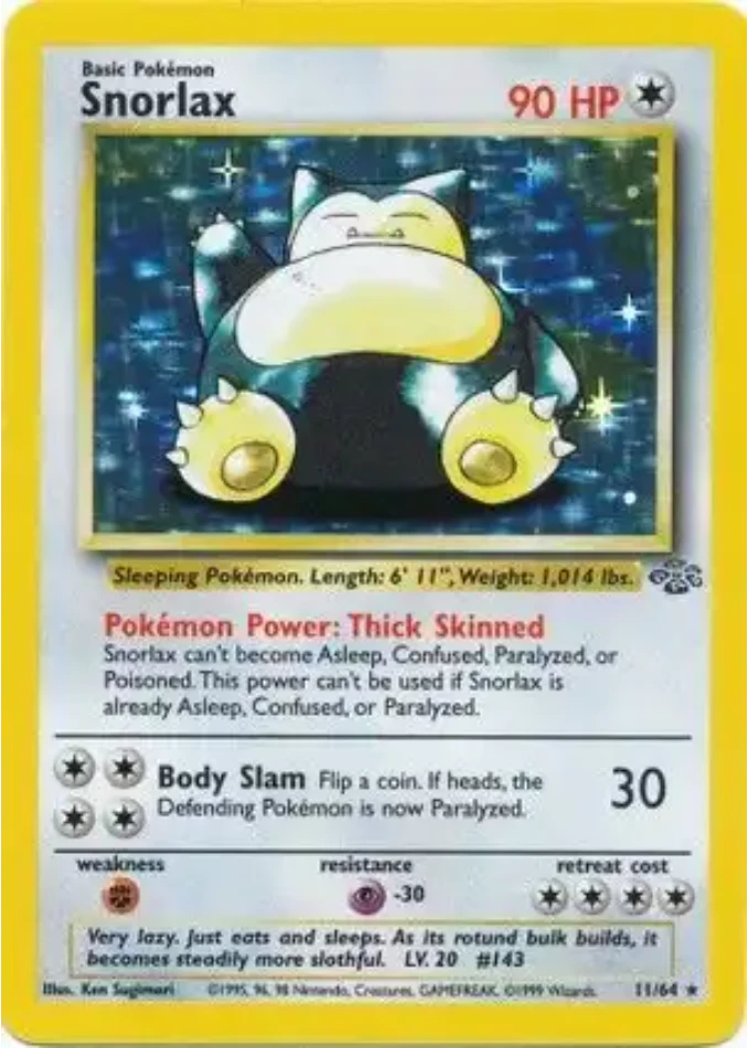 snorlax-holo-rare-jungle-11-64-pokemon-karti.webp Snorlax - Holo Rare - Jungle - 11/64 - Pokemon Kartı - Görsel 1