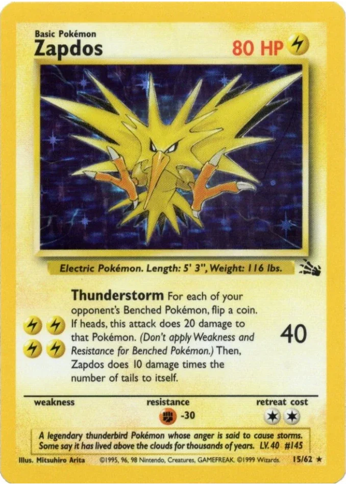 zapdos-holo-rare-fossil-15-62-pokemon-karti.webp Zapdos - Holo Rare - Fossil - 15/62 - Pokemon Kartı - Görsel 1