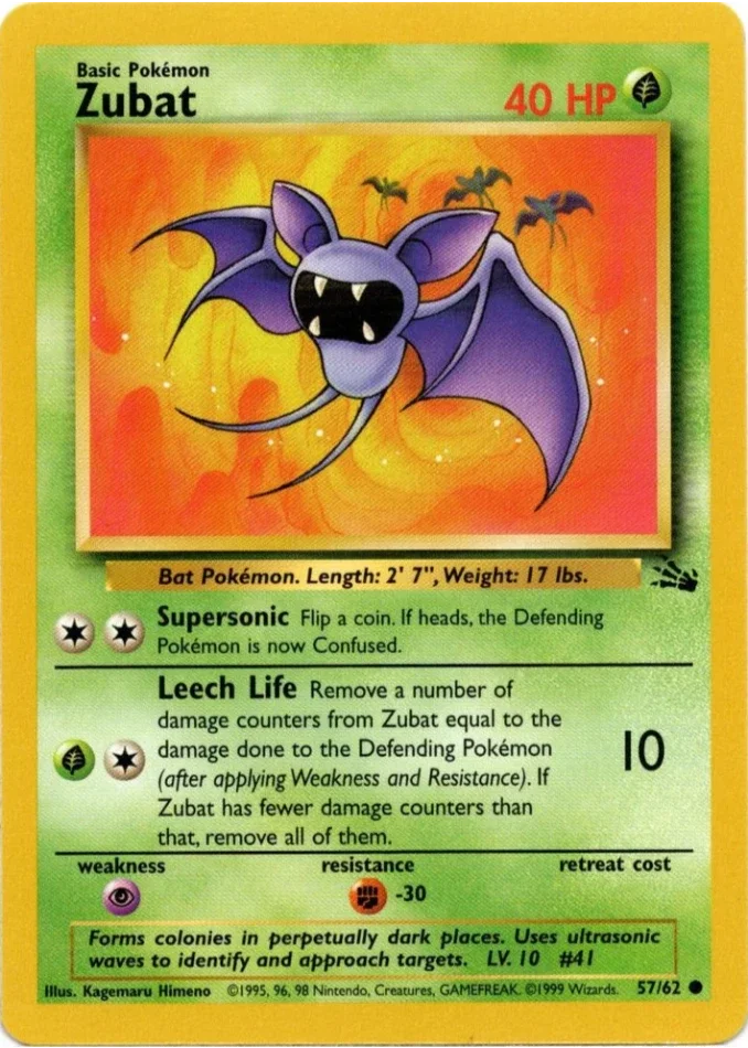 zubat-common-fossil-57-62-pokemon-karti.webp Zubat - Common - Fossil - 57/62 - Pokemon Kartı - Görsel 1