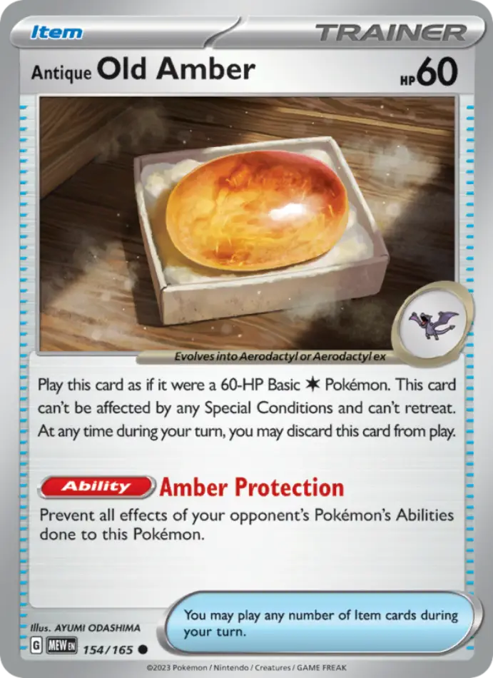 antique-old-amber-common-151-154-165-trainer-karti.webp Antique Old Amber - Reverse Holo Common - 151 - 154/165 - Trainer Kartı - Görsel 1
