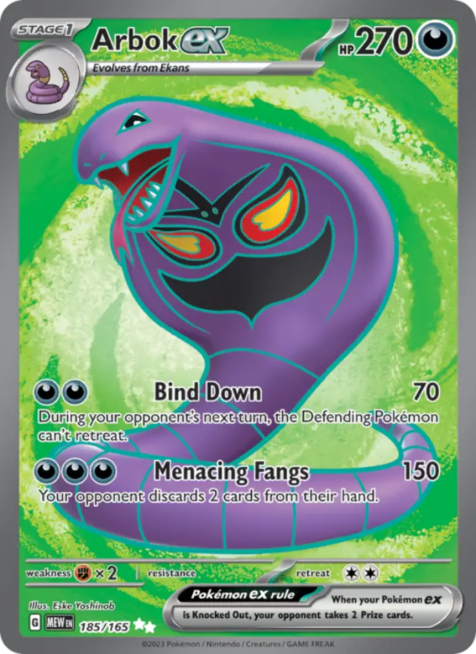 arbok-ex-ultra-rare-151-185-165-pokemon-karti.webp Arbok ex - Ultra Rare - 151 - 185/165 - Pokemon Kartı - Görsel 1