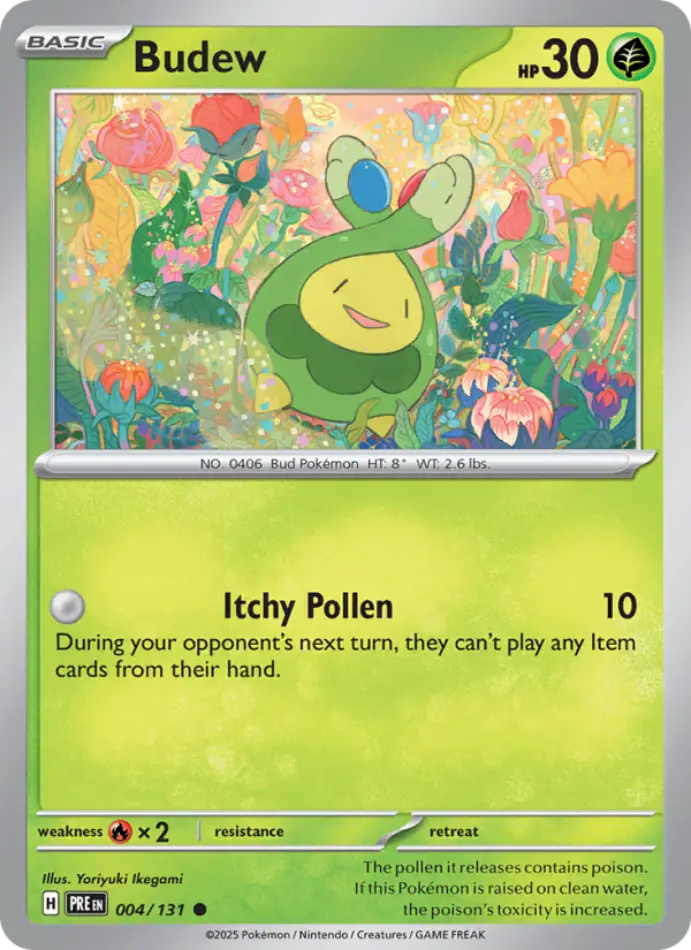 budew-common-prismatic-evolutions-004-131-pokemon-karti.webp Budew - Poke Ball Reverse Holo Common - Prismatic Evolutions - 004/131 - Pokemon Kartı - Görsel 1