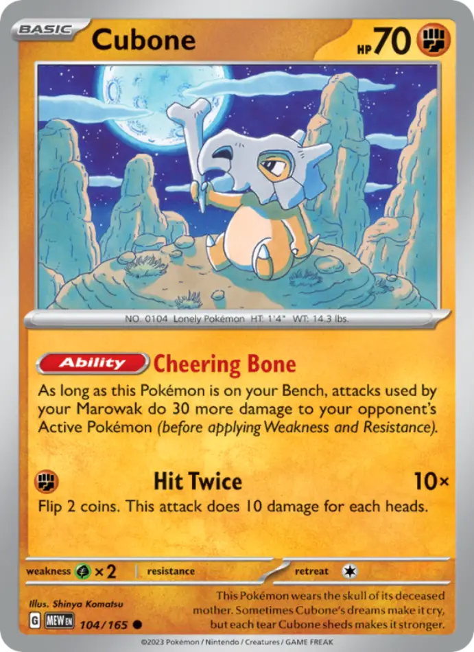 cubone-common-151-104-165-pokemon-karti.webp Cubone - Reverse Holo Common - 151 - 104/165 - Pokemon Kartı - Görsel 1