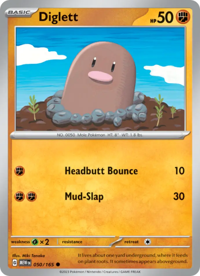 diglett-common-151-050-165-pokemon-karti.webp Diglett - Common - 151 - 050/165 - Pokemon Kartı - Görsel 1