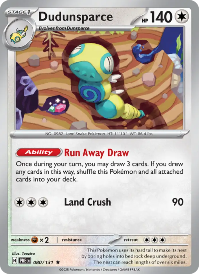 dudunsparce-holo-rare-prismatic-evolutions-080-131-pokemon-karti.webp Dudunsparce - Reverse Holo Rare - Prismatic Evolutions - 080/131 - Pokemon Kartı - Görsel 1