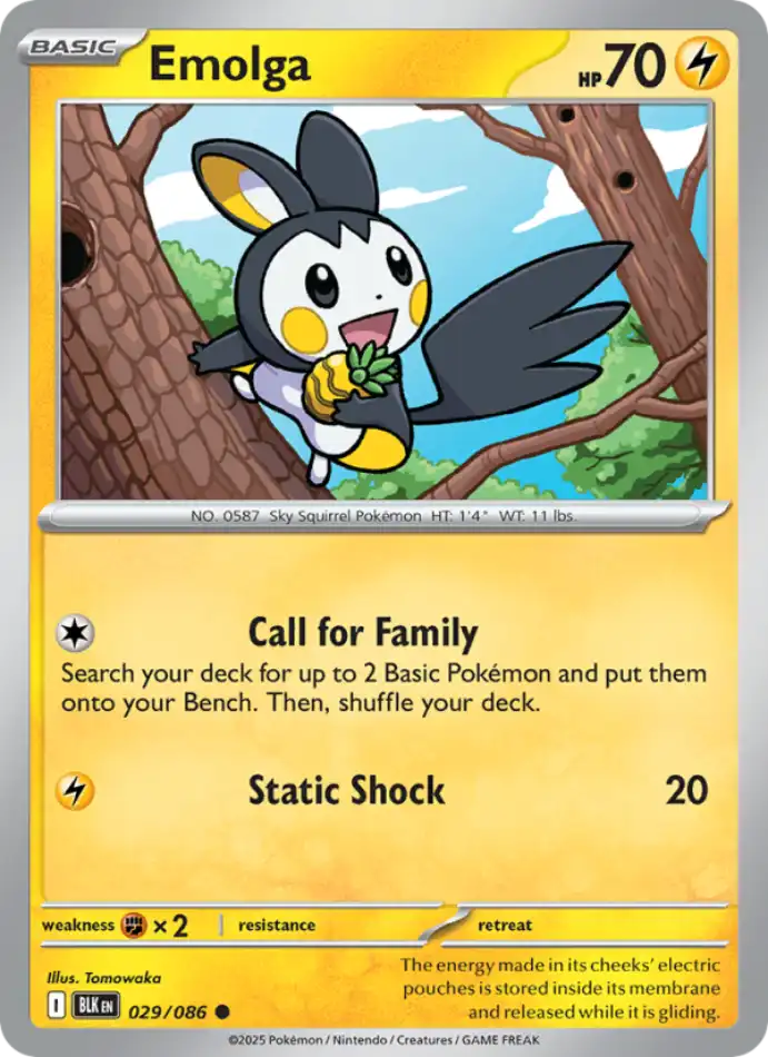 emolga-common-black-bolt-029-86-pokemon-karti.webp Emolga - Poke Ball Reverse Holo Common - Black Bolt - 029/86 - Pokemon Kartı - Görsel 1