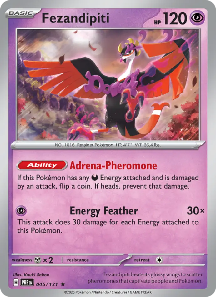 fezandipiti-holo-rare-prismatic-evolutions-045-131-pokemon-karti.webp Fezandipiti - Poke Ball Reverse Holo Rare - Prismatic Evolutions - 045/131 - Pokemon Kartı - Görsel 1