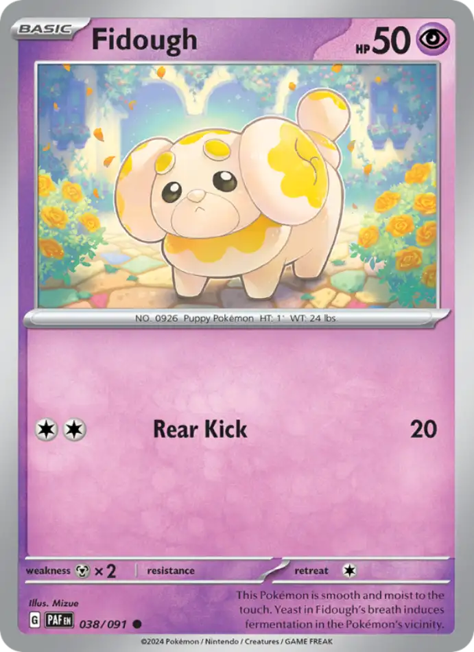 fidough-common-paldean-fates-038-91-pokemon-karti.webp Fidough - Reverse Holo Common - Paldean Fates - 038/91 - Pokemon Kartı - Görsel 1
