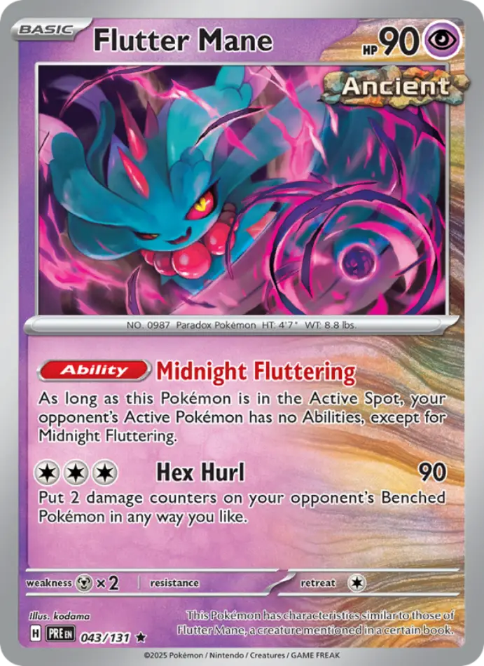 flutter-mane-holo-rare-prismatic-evolutions-043-131-pokemon-karti.webp Flutter Mane - Holo Rare - Prismatic Evolutions - 043/131 - Pokemon Kartı - Görsel 1