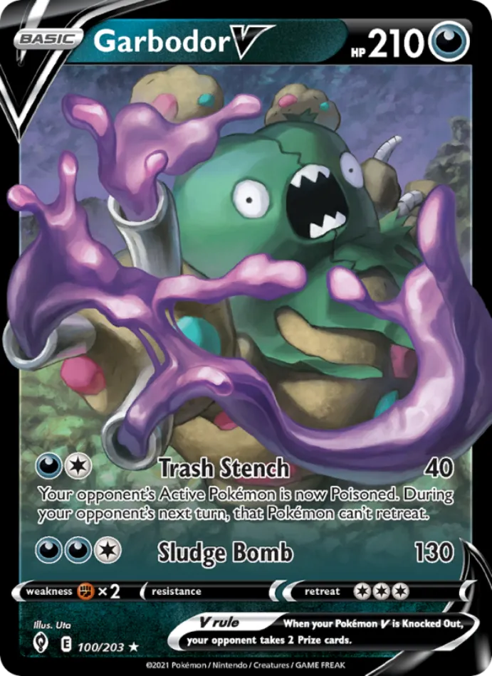 garbodor-v-holo-rare-v-evolving-skies-100-203-pokemon-karti.webp Garbodor V - Holo Rare V - Evolving Skies - 100/203 - Pokemon Kartı - Görsel 1