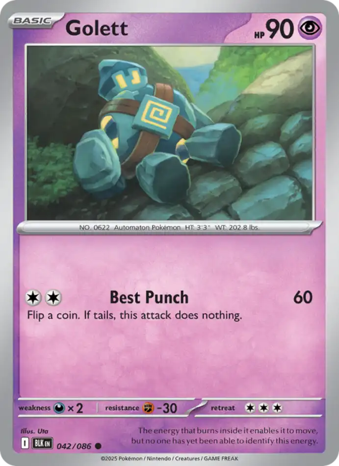 golett-common-black-bolt-042-86-pokemon-karti.webp Golett - Reverse Holo Common - Black Bolt - 042/86 - Pokemon Kartı - Görsel 1