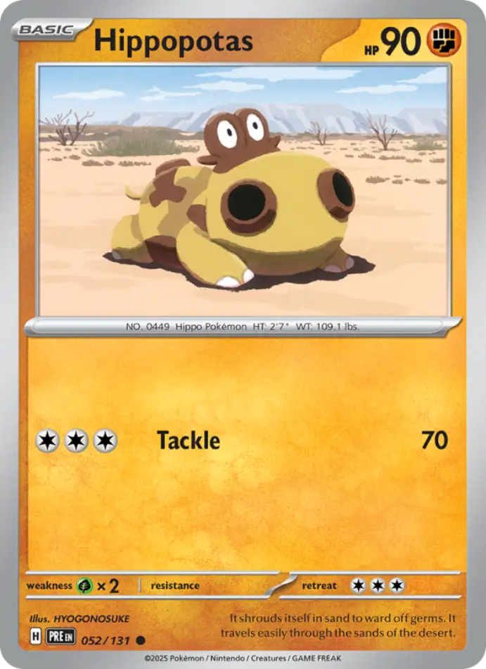 hippopotas-common-prismatic-evolutions-052-131-pokemon-karti.webp Hippopotas - Common - Prismatic Evolutions - 052/131 - Pokemon Kartı - Görsel 1