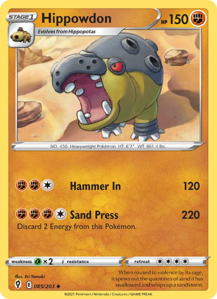 hippowdon-uncommon-evolving-skies-085-203-pokemon-karti.webp Hippowdon - Uncommon - Evolving Skies - 085/203 - Pokemon Kartı - Görsel 1