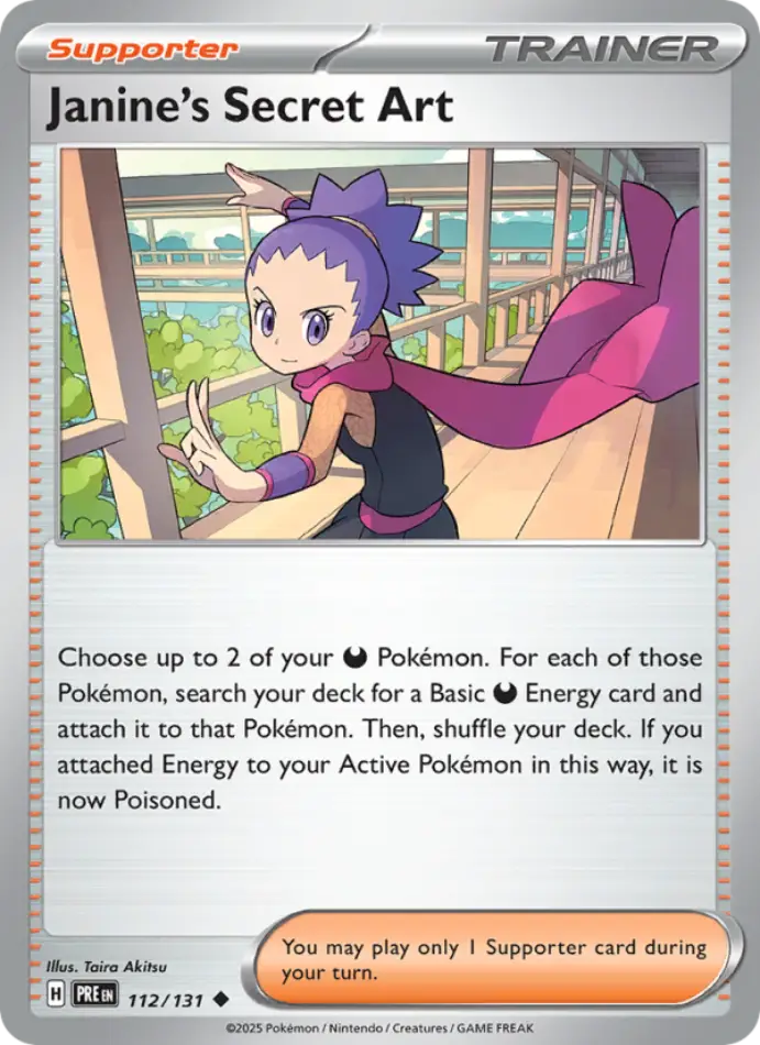 janine-s-secret-art-uncommon-prismatic-evolutions-112-131-trainer-karti.webp Janine's Secret Art - Master Ball Reverse Holo Uncommon - Prismatic Evolutions - 112/131 - Trainer Kartı - Görsel 1