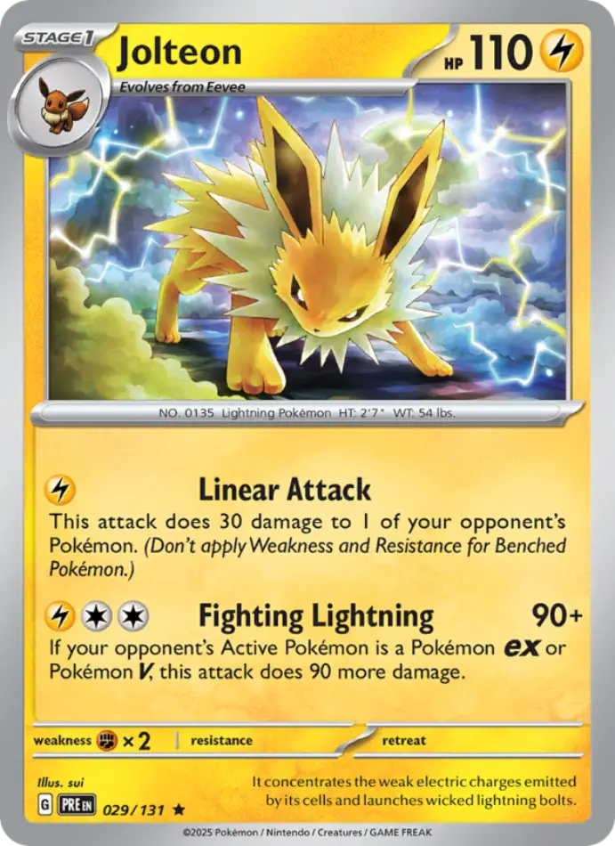 jolteon-holo-rare-prismatic-evolutions-029-131-pokemon-karti.webp Jolteon - Poke Ball Reverse Holo Rare - Prismatic Evolutions - 029/131 - Pokemon Kartı - Görsel 1