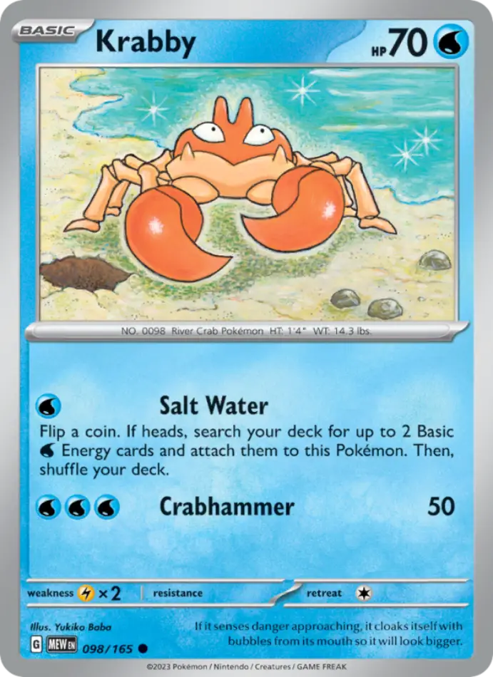 krabby-common-151-098-165-pokemon-karti.webp Krabby - Common - 151 - 098/165 - Pokemon Kartı - Görsel 1