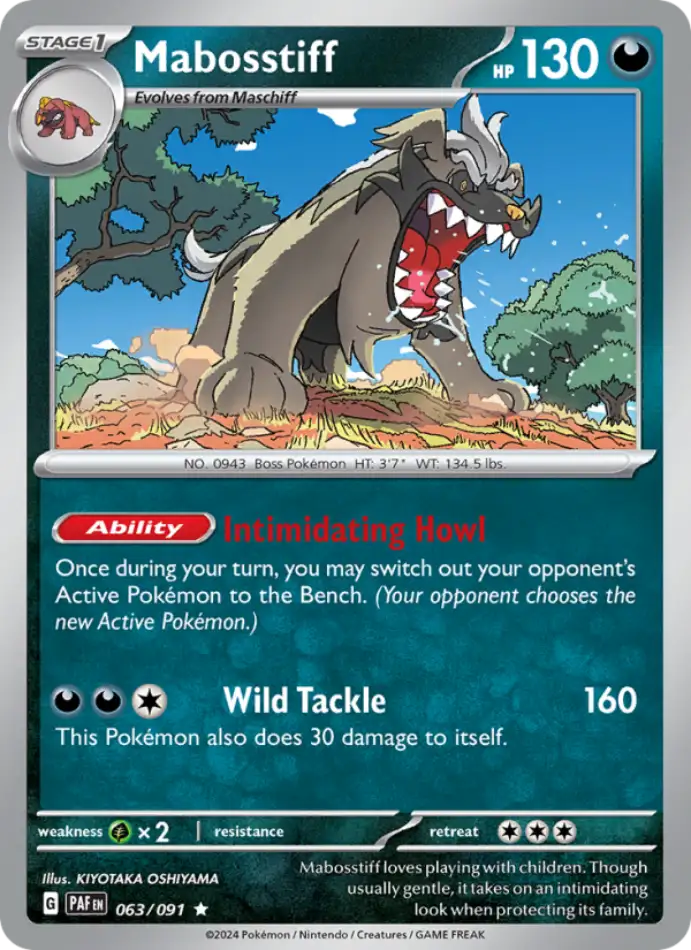 mabosstiff-holo-rare-paldean-fates-063-91-pokemon-karti.webp Mabosstiff - Holo Rare - Paldean Fates - 063/91 - Pokemon Kartı - Görsel 1