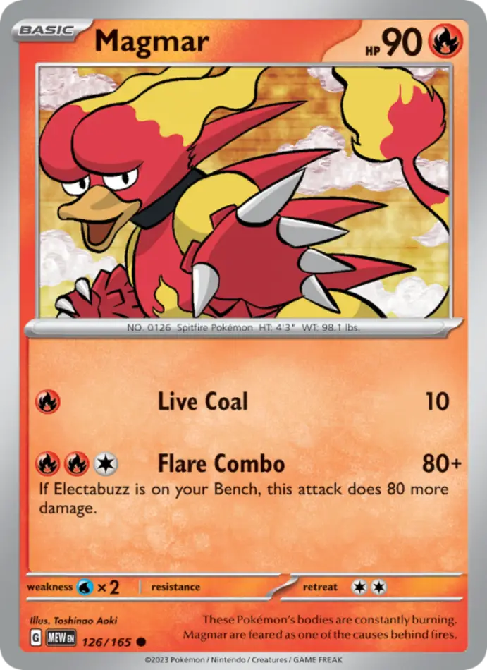 magmar-common-151-126-165-pokemon-karti.webp Magmar - Common - 151 - 126/165 - Pokemon Kartı - Görsel 1