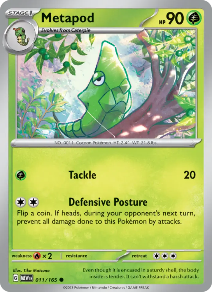 metapod-common-151-011-165-pokemon-karti.webp Metapod - Reverse Holo Common - 151 - 011/165 - Pokemon Kartı - Görsel 1