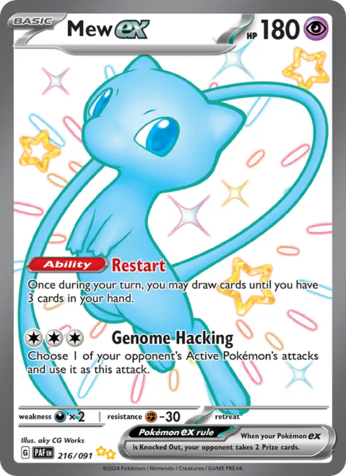 mew-ex-paldean-fates-216-91-pokemon-karti.webp Mew ex - Shiny Ultra Rare - Paldean Fates - 216/91 - Pokemon Kartı - Görsel 1