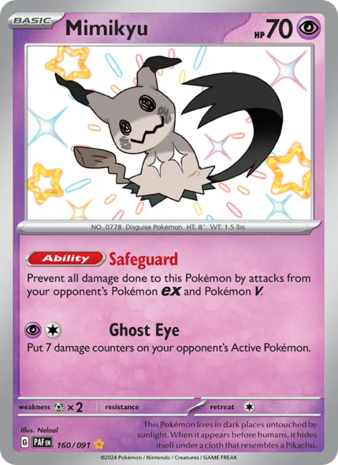 mimikyu-paldean-fates-160-91-pokemon-karti.webp Mimikyu - Shiny Rare - Paldean Fates - 160/91 - Pokemon Kartı - Görsel 1