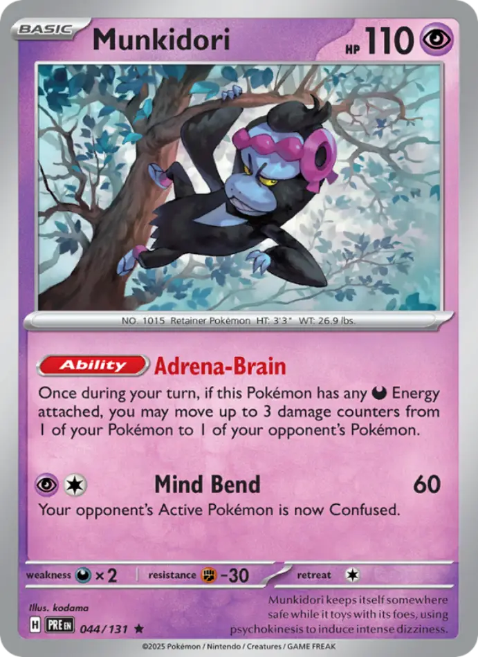 munkidori-holo-rare-prismatic-evolutions-044-131-pokemon-karti.webp Munkidori - Poke Ball Reverse Holo Rare - Prismatic Evolutions - 044/131 - Pokemon Kartı - Görsel 1