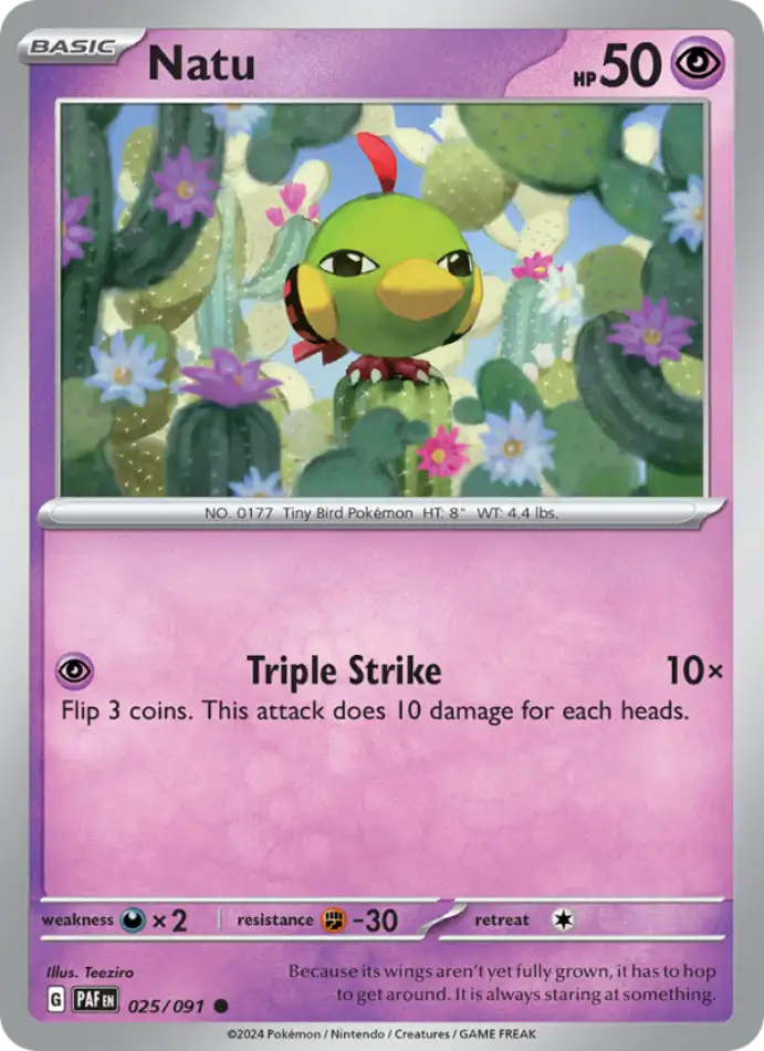 natu-common-paldean-fates-025-91-pokemon-karti.webp Natu - Reverse Holo Common - Paldean Fates - 025/91 - Pokemon Kartı - Görsel 1
