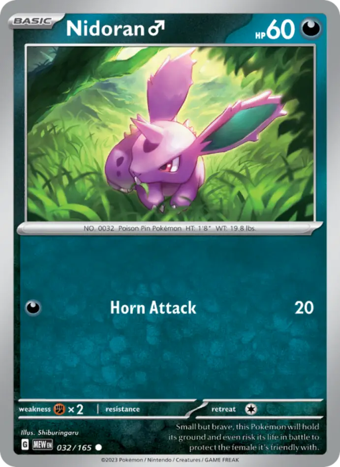 nidoran-common-151-032-165-pokemon-karti.webp Nidoran♂ - Reverse Holo Common - 151 - 032/165 - Pokemon Kartı - Görsel 1