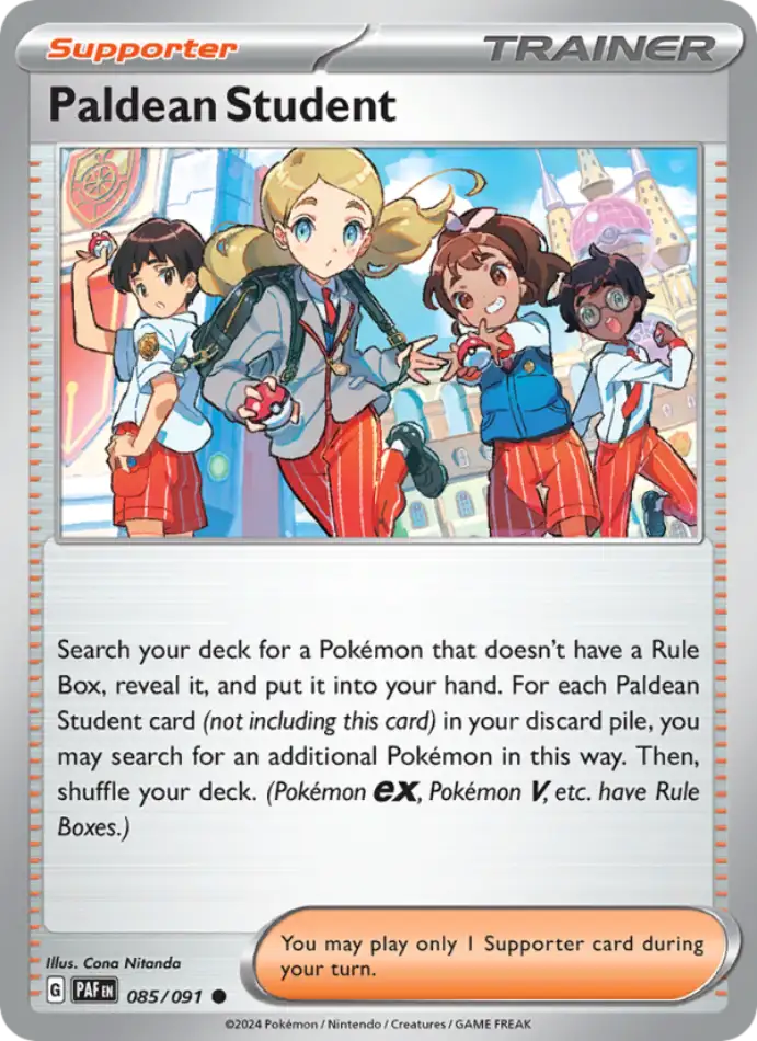 paldean-student-common-paldean-fates-085-91-trainer-karti.webp Paldean Student - Reverse Holo Common - Paldean Fates - 085/91 - Trainer Kartı - Görsel 1