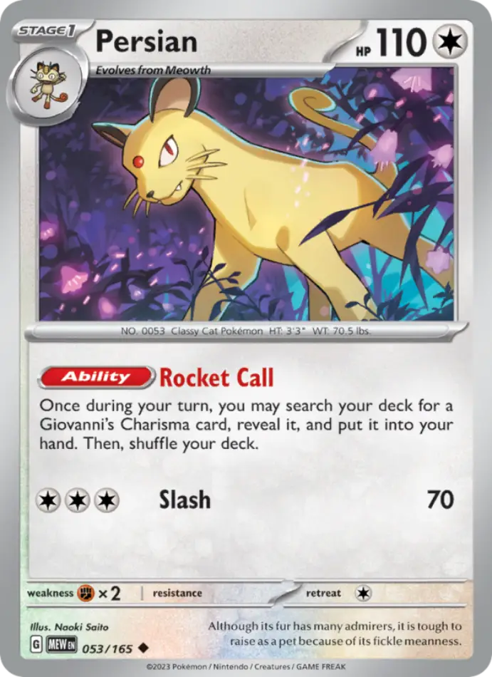 persian-uncommon-151-053-165-pokemon-karti.webp Persian - Reverse Holo Uncommon - 151 - 053/165 - Pokemon Kartı - Görsel 1