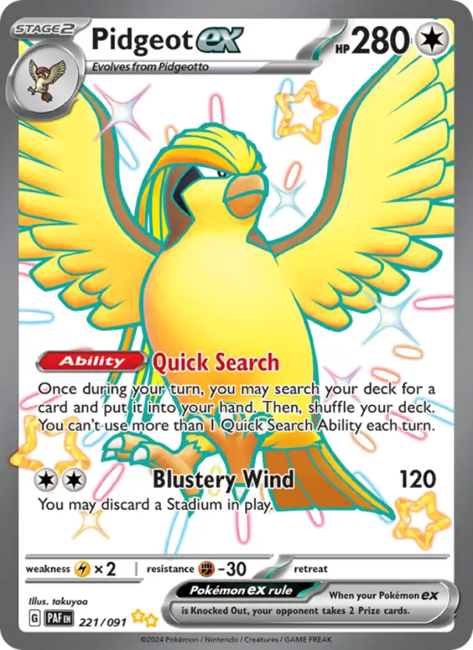 pidgeot-ex-paldean-fates-221-91-pokemon-karti.webp Pidgeot ex - Shiny Ultra Rare - Paldean Fates - 221/91 - Pokemon Kartı - Görsel 1