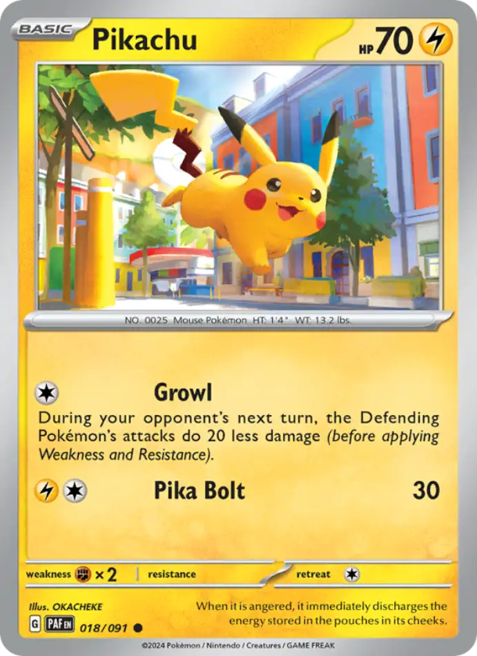 pikachu-common-paldean-fates-018-91-pokemon-karti.webp Pikachu - Reverse Holo Common - Paldean Fates - 018/91 - Pokemon Kartı - Görsel 1