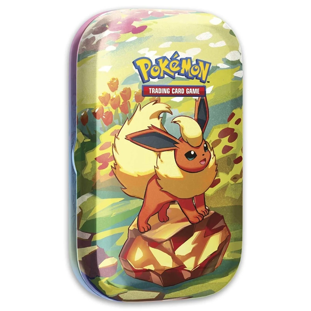 pokemon-tcg-prismatic-evolutions-mini-tin-flareon Pokémon TCG: Prismatic Evolutions Mini Tin (Flareon) - Görsel 1