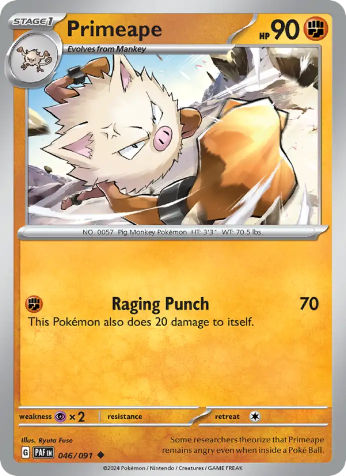 primeape-uncommon-paldean-fates-046-91-pokemon-karti.webp Primeape - Uncommon - Paldean Fates - 046/91 - Pokemon Kartı - Görsel 1