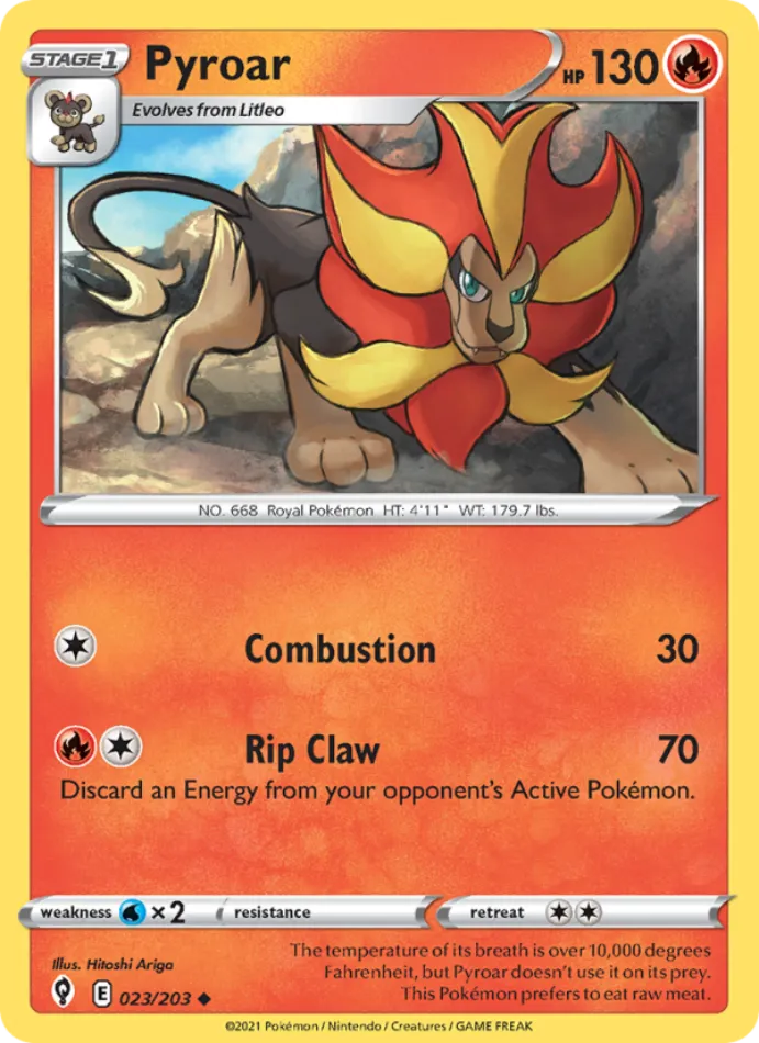 pyroar-uncommon-evolving-skies-023-203-pokemon-karti.webp Pyroar - Uncommon - Evolving Skies - 023/203 - Pokemon Kartı - Görsel 1