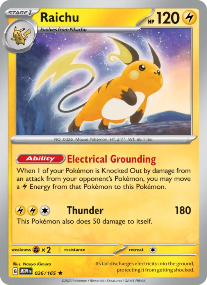 raichu-holo-rare-151-026-165-pokemon-karti.webp Raichu - Holo Rare - 151 - 026/165 - Pokemon Kartı - Görsel 1