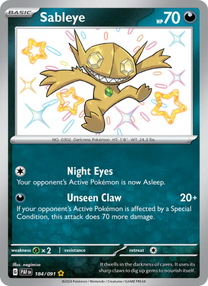 sableye-paldean-fates-184-91-pokemon-karti.webp Sableye - Shiny Rare - Paldean Fates - 184/91 - Pokemon Kartı - Görsel 1